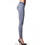 Pantaloni colanti modelatori femei aspect denim bumbac Jeensy 610345